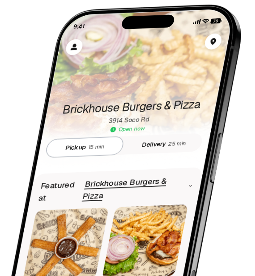 Brickhouse Burgers & Pizza app preview
